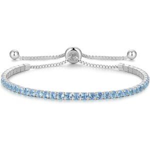 Dec-Topaz Sterling Silver Birthstone 2.5mm Tennis Bolo Bracelet